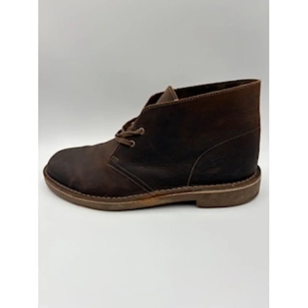 CLARKS Bushacre Chukka Boots 10.5 Brown Leather Desert Casual Workwear Classic